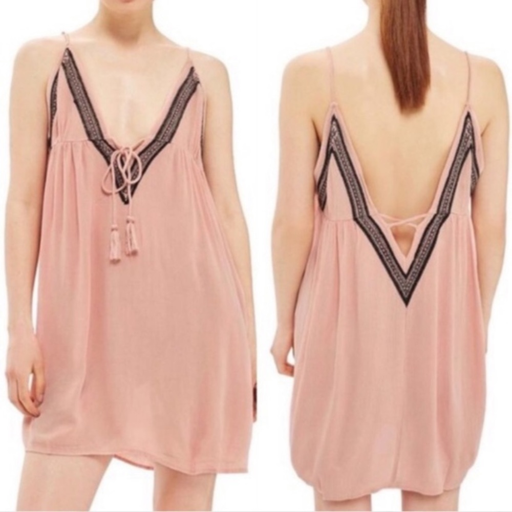 TOPSHOP Embroidered Boho Swimsuit Cover-up